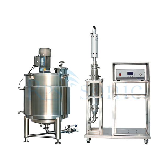 Machine de Test d'usine pilote d'homog&eacute;n&eacute;isateur ultrasonique de r&eacute;servoir de 100L SS316 avec la cellule d'&eacute;coulement pour l'extraction de poudre de fines herbes